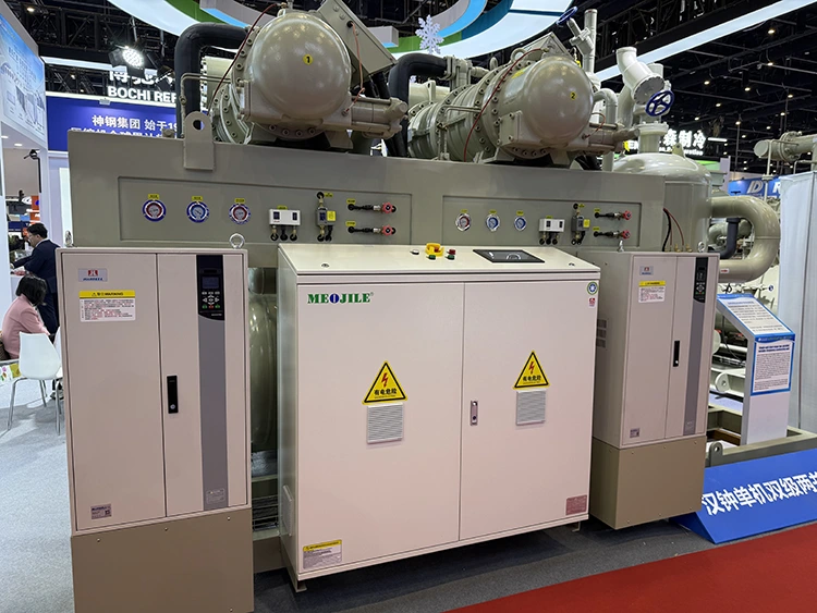Unidade de compressor de refrigeração de parafuso de dois estágios tipo aberto